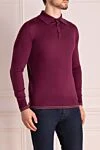 Massimo Sforza Wool long sleeve polo burgundy for men - Long sleeve. 100% wool. Buttons. Country of manufacture: Italy. Care: specialized cleaning - photo 3