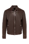 Massimo Sforza Brown leather jacket for men - 100% leather. Closure: Zipper. Two side pockets, two chest pockets. Country of manufacture: Italy. Care: specialized cleaning - photo 1