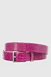 Cesare di Napoli Pink leather belt for women - 100% genuine caiman leather. buckle. Width: 2 cm. Country of manufacture: Italy. Care: specialized cleaning - photo 1