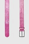 Cesare di Napoli Pink leather belt for women - 100% genuine caiman leather. buckle. Width: 2 cm. Country of manufacture: Italy. Care: specialized cleaning - photo 3