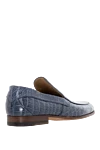 Blue Alligator Loafers for men Tardini - Decor: textured leather, contrast sole. Composition: 100% alligator skin. Sole Height: Heel Height 2cm. Country of manufacture: Italy. Care: specialized cleaning - photo 2