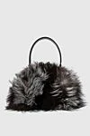 Capaf Black leather and fur bag for women - fur. zipper. chernoburka fur, genuine leather. Country of manufacture: Italy. Care: specialized cleaning - photo 1