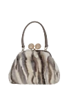 Capaf Beige women's clutch bag with fur and pearl clasps - fur. zipper. natural fur. Country of origin: Italy. Care: specialized cleaning - photo 1