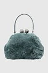 Capaf Gray women's clutch bag with fur and pearl clasps - fur. zipper. natural fur. Country of origin: Italy. Care: specialized cleaning - photo 1