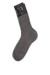 Men's gray cotton socks Corneliani - textured strip. 100% cotton. Country of manufacture: Italy. Care: specialized cleaning - photo 2