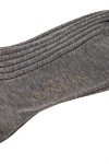 Corneliani Men's gray cotton socks - textured strip. 100% cotton. Country of manufacture: Italy. Care: specialized cleaning - photo 3