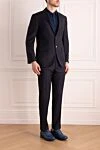 Corneliani Костюм мужской из шерсти черный - Шлица. 100% шерсть. Пуговицы, крючок. Нагрудный карман, два кармана с клапанами. Карманы (внутренние): Три кармана. Два боковых кармана, два кармана сзади на пуговицах. 100% купро. Страна производитель: Италия. Уход: специализированная чистка - фото 3