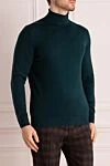 Corneliani Men's green wool golf - High neck. 100% wool. Country of manufacture: Italy. Care: specialized cleaning - photo 3