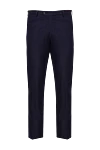 Marco Pescarolo Men's blue wool and cashmere trousers - 90% wool, 8% cashmere, 2% elastane. Closure: button, zipper. two side pockets, two back pockets. Lining: lining parts 100% cotton. Country of origin: Italy. Care: specialized cleaning - photo 1