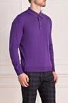 Cesare di Napoli Wool Long Sleeve Polo Violet for men - Long sleeve. 100% wool. Buttons. Country of manufacture: Italy. Care: specialized cleaning - photo 3