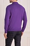 Wool Long Sleeve Polo Violet for men Cesare di Napoli - Long sleeve. 100% wool. Buttons. Country of manufacture: Italy. Care: specialized cleaning - photo 4