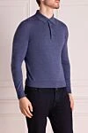 Cesare di Napoli Wool long sleeve polo blue for men - Long sleeve. 100% wool. Buttons. Country of manufacture: Italy. Care: specialized cleaning - photo 3