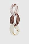 Panicale Beige scarf for women - contrasting inserts. 55% wool, 30% silk, 15% cashmere. Country of manufacture: Italy. Care: specialized cleaning - photo 1