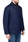 Tombolini Blue wool jacket for men - 100% wool. Closure: Zipper, buttons. Three side pockets. Country of origin: Italy. Care: specialized cleaning - photo 3