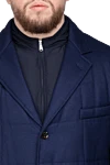 Tombolini Blue wool jacket for men - 100% wool. Closure: Zipper, buttons. Three side pockets. Country of origin: Italy. Care: specialized cleaning - photo 5