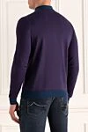 Long Sleeve Polo in Silk and Cashmere Violet for men Cesare di Napoli - Long sleeve. 70% cashmere, 30% silk. Closure: Zipper. Country of manufacture: Italy. Care: specialized cleaning - photo 4