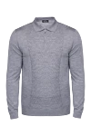 Cesare di Napoli Long sleeve polo in wool, silk and cashmere gray for men - Long sleeve. 60% wool, 30% silk, 10% cashmere. Closure: Zipper. Country of origin: Italy. Care: specialized cleaning - photo 1