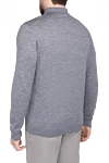 Long sleeve polo in wool, silk and cashmere gray for men Cesare di Napoli - Long sleeve. 60% wool, 30% silk, 10% cashmere. Closure: Zipper. Country of origin: Italy. Care: specialized cleaning - photo 4