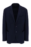 Lubiam Blue wool and polyamide jacket for men - 80% wool, 20% polyamide. two buttons. two inside, two side, chest pocket. Lining: 100% viscose. Country of manufacture: Italy. Care: specialized cleaning - photo 1