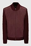 Mauro Conte Men's cardigan made of cashmere, suede and beaver burgundy - Contrast trim. Gate stand. 100% suede, 100% cashmere, 100% beaver. Closure: Zipper. Country of manufacture: Italy. Care: specialized cleaning - photo 1