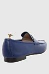 Blue leather loafers for men Andrea Ventura - contrast sole. 100% leather. Sole Height: Heel Height 2cm. Country of manufacture: Italy. Care: specialized cleaning - photo 4