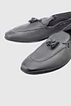 Andrea Ventura Gray leather loafers for men - tassels. 100% leather. Sole Height: Heel Height 2cm. Country of manufacture: Italy. Care: specialized cleaning - photo 5