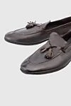 Andrea Ventura Black leather loafers for men - tassels. 100% leather. Sole Height: Heel Height 2cm. Country of manufacture: Italy. Care: specialized cleaning - photo 5