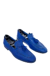 Andrea Ventura Blue leather loafers for men - tassels. 100% leather. Sole Height: Heel Height 2cm. Country of manufacture: Italy. Care: specialized cleaning - photo 3