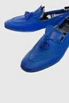 Andrea Ventura Blue leather loafers for men - tassels. 100% leather. Sole Height: Heel Height 2cm. Country of manufacture: Italy. Care: specialized cleaning - photo 5