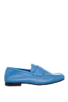 Andrea Ventura Blue leather loafers for men - contrast sole. leather interior. 100% leather. Insole: leather. Sole Height:Heel Height 2cm. Country of manufacture: Italy. Care: specialized cleaning - photo 1