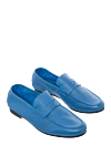 Andrea Ventura Blue leather loafers for men - contrast sole. leather interior. 100% leather. Insole: leather. Sole Height:Heel Height 2cm. Country of manufacture: Italy. Care: specialized cleaning - photo 3