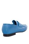 Blue leather loafers for men Andrea Ventura - contrast sole. leather interior. 100% leather. Insole: leather. Sole Height:Heel Height 2cm. Country of manufacture: Italy. Care: specialized cleaning - photo 4