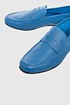 Andrea Ventura Blue leather loafers for men - contrast sole. leather interior. 100% leather. Insole: leather. Sole Height:Heel Height 2cm. Country of manufacture: Italy. Care: specialized cleaning - photo 5