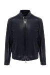 Massimo Sforza Black leather jacket for men - 100% leather. Closure: Zipper. Two side pockets, two chest pockets. Country of manufacture: Italy. Care: specialized cleaning - photo 1