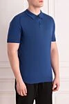 Massimo Sforza Cotton polo blue for men - 100% cotton. Closure: Zipper. Country of manufacture: Italy. Care: specialized cleaning - photo 3