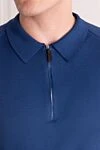 Massimo Sforza Cotton polo blue for men - 100% cotton. Closure: Zipper. Country of manufacture: Italy. Care: specialized cleaning - photo 5