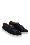 Magnanni Black suede sneakers for men - contrast sole. leather interior. suede. lacing. height 2 cm. Country of manufacture: Italy. Care: specialized cleaning - photo 3