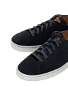 Magnanni Black suede sneakers for men - contrast sole. leather interior. suede. lacing. height 2 cm. Country of manufacture: Italy. Care: specialized cleaning - photo 5