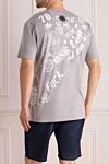 Gray cotton T-shirt for men Philipp Plein - v-neck, print. 100% cotton. Country of manufacture: Italy. Care: specialized cleaning - photo 4