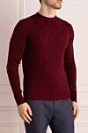 Billionaire Wool jumper burgundy for men - Textured pattern. 100% wool. Country of manufacture: Italy. Care: specialized cleaning - photo 3