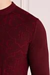 Billionaire Wool jumper burgundy for men - Textured pattern. 100% wool. Country of manufacture: Italy. Care: specialized cleaning - photo 5