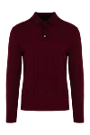 Billionaire Wool long sleeve polo burgundy for men - Embossed pattern. Long sleeve. 100% wool. Buttons. Country of manufacture: Italy. Care: specialized cleaning - photo 1