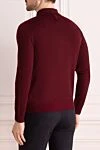 Wool long sleeve polo burgundy for men Billionaire - Embossed pattern. Long sleeve. 100% wool. Buttons. Country of manufacture: Italy. Care: specialized cleaning - photo 4