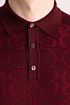 Billionaire Wool long sleeve polo burgundy for men - Embossed pattern. Long sleeve. 100% wool. Buttons. Country of manufacture: Italy. Care: specialized cleaning - photo 5