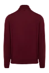 Men's wool cardigan burgundy Billionaire - Embroidered brand logo. 100% wool. Closure: Zipper. Two side pockets. Country of manufacture: Italy. Care: specialized cleaning - photo 6