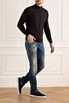 Джинсы из хлопка синие мужские Dsquared2 - логотип, эффект потертости, заплатка, прорехи. 98% хлопок, 2% эластан. пуговица, молния. три боковых кармана, два кармана сзади . Страна производитель: Италия. Уход: специализированная чистка - фото 2