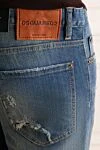 Dsquared2 Джинсы из хлопка синие мужские - логотип, эффект потертости, заплатка, прорехи. 98% хлопок, 2% эластан. пуговица, молния. три боковых кармана, два кармана сзади . Страна производитель: Италия. Уход: специализированная чистка - фото 5