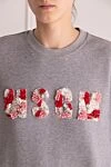 MSGM Свитшот из хлопка серый женский - контрастная вышивка . 100% хлопок. Страна производитель: Италия. Уход: специализированная чистка - фото 5