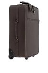 Dolce & Gabbana Brown leather suitcase for men - textured leather, logo. wheeled suitcase. 100% leather. Handles: two handles, one retractable. outer pocket. Fastener: zipper. Country of manufacture: Italy. Care: specialized cleaning - photo 3