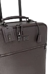 Dolce & Gabbana Brown leather suitcase for men - textured leather, logo. wheeled suitcase. 100% leather. Handles: two handles, one retractable. outer pocket. Fastener: zipper. Country of manufacture: Italy. Care: specialized cleaning - photo 5